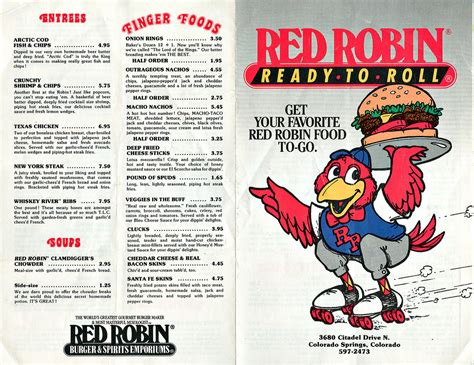 red robbin menue|red robin menu card.